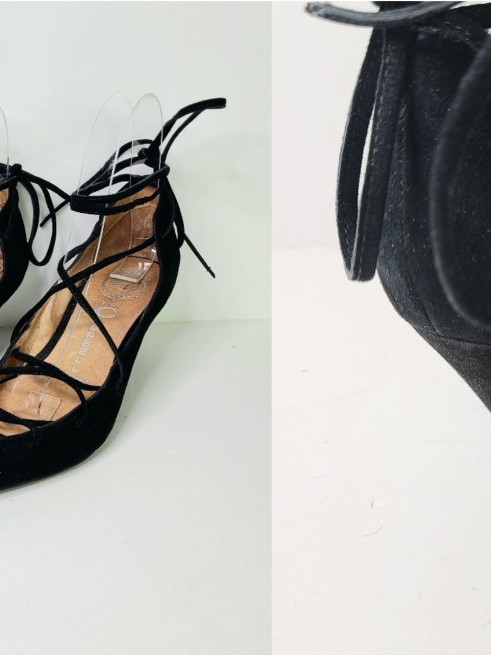 Jeffrey Campbell Ibiza Last Handmade Strappy Kitten Heel Black Suede Shoes - Picture 2 of 7